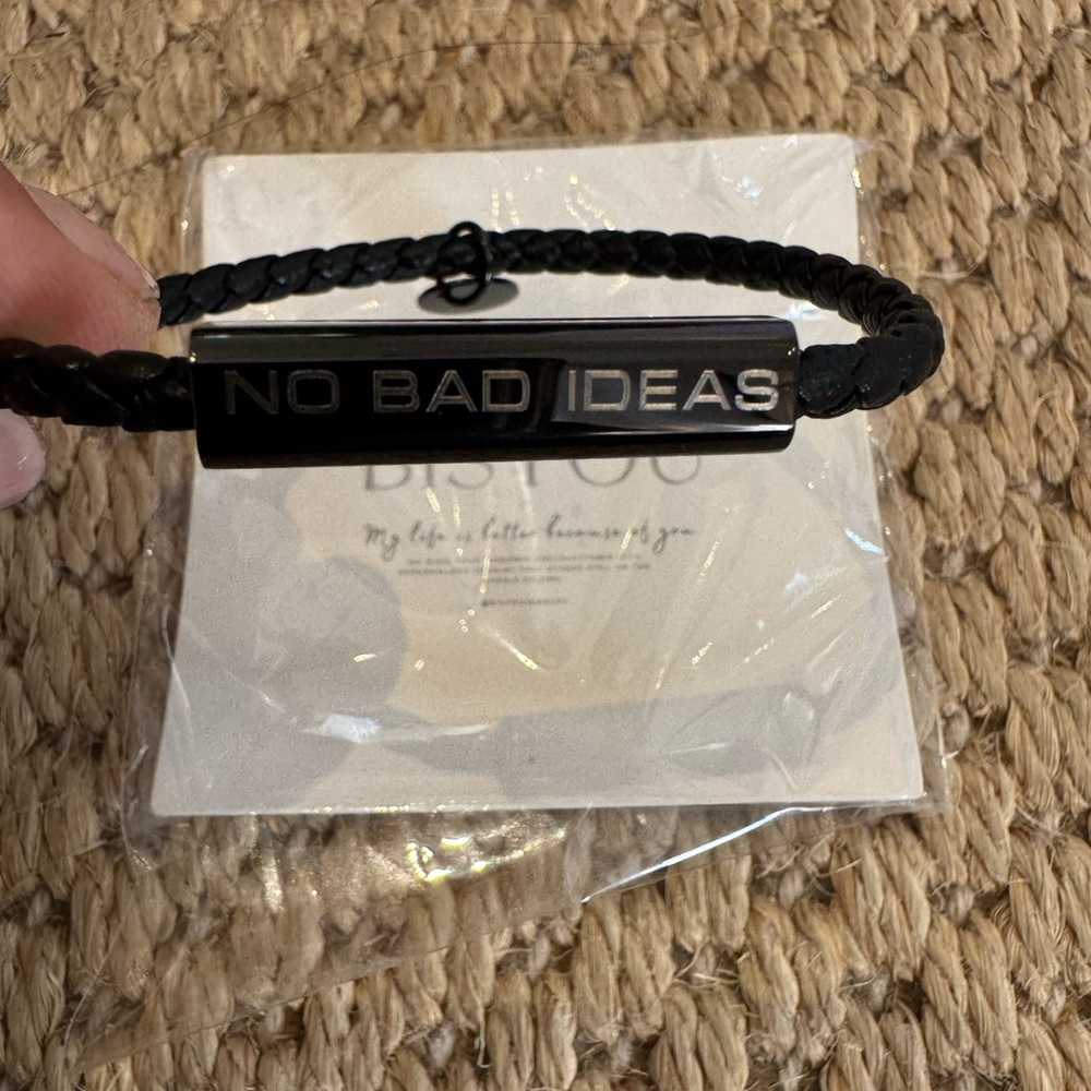 Custom Black Braided Bracelet.nwt. “No bad ideas” .unisex